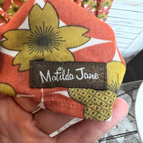MATILDA JANE Women's Character Counts Orange Floral Mini Dress Small Retro Boho - Picture 13 of 15